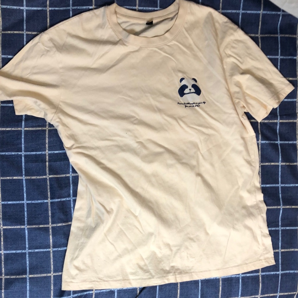 Cream T-Shirt with Panda Logo